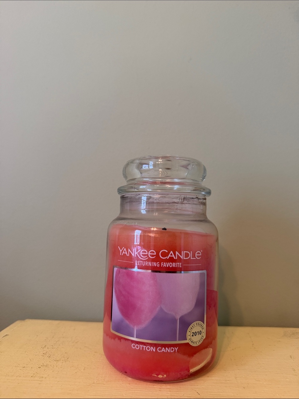 Yankee Candle Cotton Candy Jar Candle - Pink . Burned once .